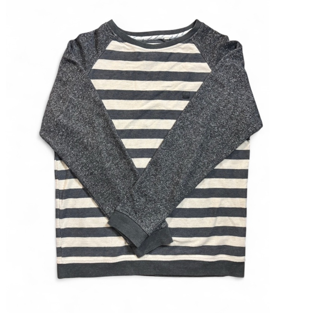 Men's Astronomy Striped Gray and Cream raglan Sweatshirt size XL